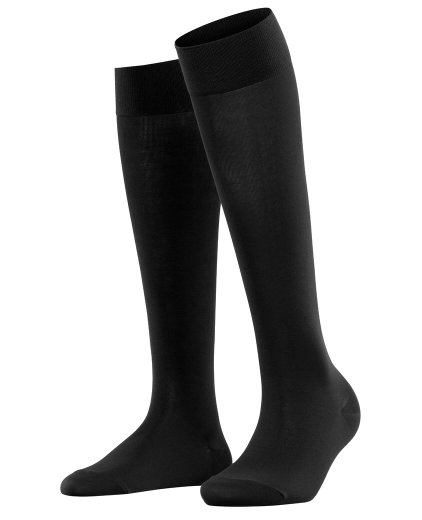 Falke Knee-High Socks Cotton Touch (sustainable cotton) black Women - 1 Pair