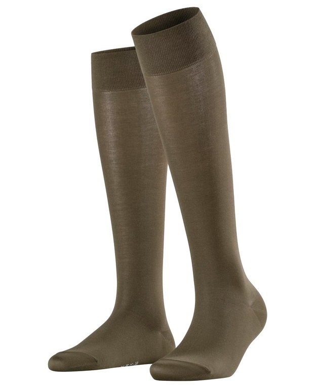 Falke Kniestrümpfe Cotton Touch (nachhaltige Baumwolle) graubraun Damen - 1 Paar