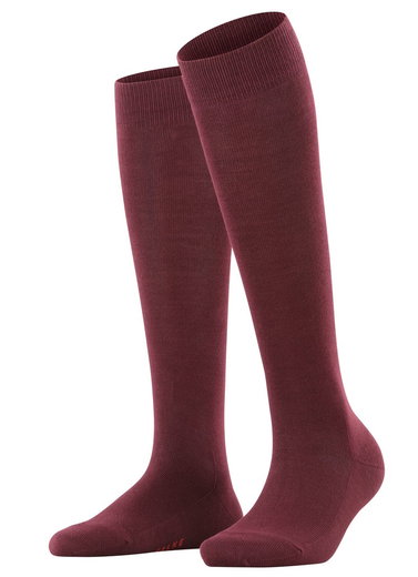 Falke Knee Socks Family (maximum wearing comfort, sustainable) burgundy ladies - 1 pair