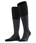 Falke Tagessocke Oxford Stripe Kniestrümpfe (Business-Kniestrumpf, feines Maschenbild) schwarz Herren - 1 Paar