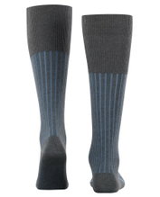 Falke Kniestrümpfe Shadow (Business-Strumpf, Baumwolle) anthrazitgrau/blau Herren - 1 Paar