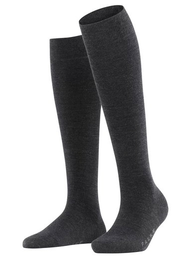Falke Kniestrümpfe Softmerino (temperaturausgleichende Merinowolle) anthrazitgrau Damen - 1 Paar