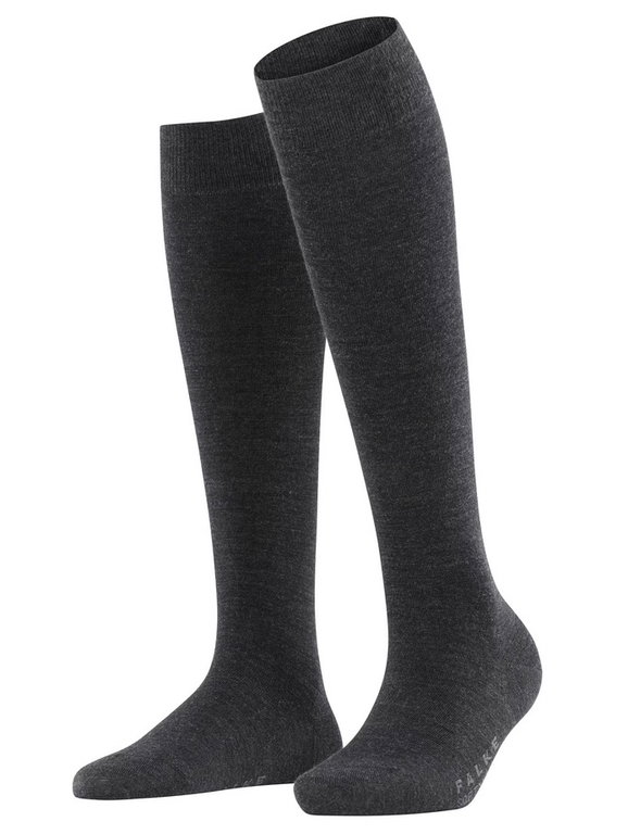 Falke Kniestrümpfe Softmerino (temperaturausgleichende Merinowolle) anthrazitgrau Damen - 1 Paar