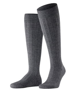 Falke Kniestrümpfe Teppich im Schuh (klimaregulierende Merinowolle) dunkelgrau Herren - 1 Paar