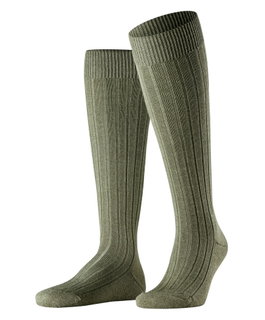Falke Knee-High Socks Carpet in Shoe (climate-regulating Merino wool) green Men - 1 Pair