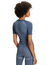 Falke Funktionsunterwäsche Kurzarmshirt Wool Tech Light (feinste Merinowolle) blau Damen