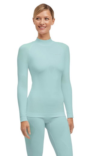 Falke Funktionsunterwäsche Langarmshirt Warm mit kragen 2024 (maximale Bewegungsfreiheit) hellblau Damen