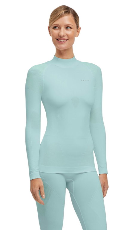 Falke Funktionsunterwäsche Langarmshirt Warm mit kragen 2024 (maximale Bewegungsfreiheit) hellblau Damen