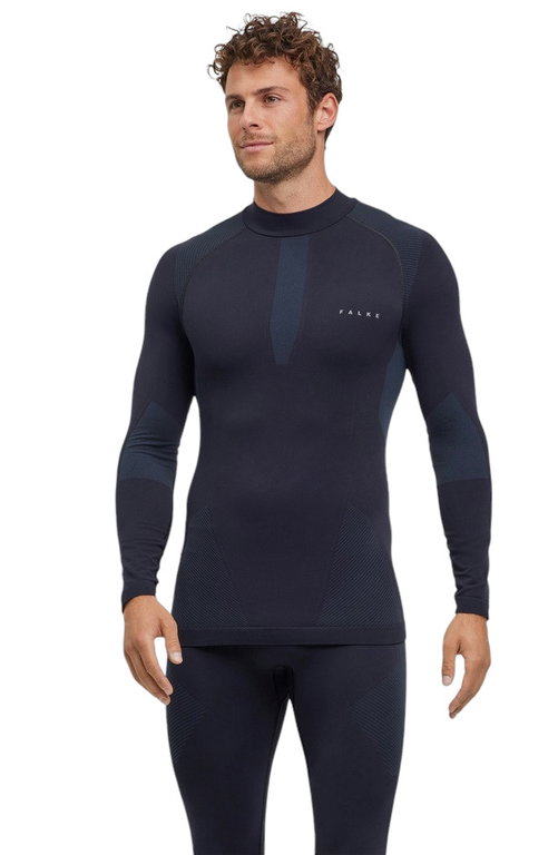 Falke Funktionsunterwäsche Langarmshirt Warm mit kragen (perfekte Feuchtigkeits-und Temperaturregulierung) schwarz Herren