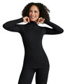 Falke Funktionsunterwäsche Langarmshirt Wool-Tech Half-Zip (hervorragendes Feuchtigkeitsmanagement) schwarz Damen