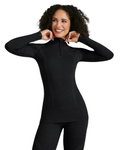 Falke Funktionsunterwäsche Langarmshirt Wool-Tech Half-Zip (hervorragendes Feuchtigkeitsmanagement) schwarz Damen
