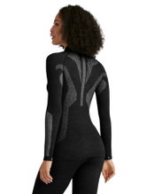 Falke Funktionsunterwäsche Langarmshirt Wool-Tech Half-Zip (hervorragendes Feuchtigkeitsmanagement) schwarz Damen