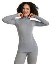 Falke Funktionsunterwäsche Langarmshirt Wool-Tech Half-Zip (hervorragendes Feuchtigkeitsmanagement) grau Damen