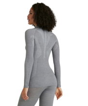 Falke Funktionsunterwäsche Langarmshirt Wool-Tech Half-Zip (hervorragendes Feuchtigkeitsmanagement) grau Damen