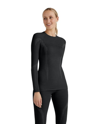 Falke Funktionsunterwäsche Langarmshirt Wool-Tech (hervorragendes Feuchtigkeitsmanagement) schwarz Damen