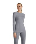 Falke Funktionsunterwäsche Langarmshirt Wool-Tech (hervorragendes Feuchtigkeitsmanagement) grau Damen