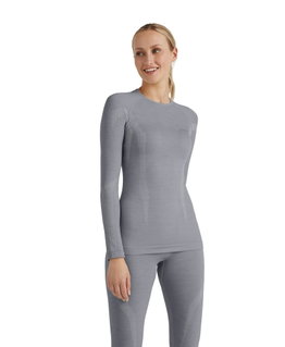 Falke Funktionsunterwäsche Langarmshirt Wool-Tech (hervorragendes Feuchtigkeitsmanagement) grau Damen