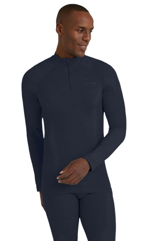 Falke Funktionsunterwäsche Langarmshirt Wool-Tech Half-Zip (hervorragendes Feuchtigkeitsmanagement) spaceblau Herren