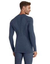 Falke Funktionsunterwäsche Langarmshirt Wool-Tech (hervorragendes Feuchtigkeitsmanagement) blau Herren