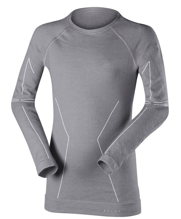 Falke Funktionsunterwäsche Langarmshirt Wool-Tech (maximale Bewegungsfreiheit) grau Kinder