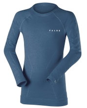 Falke Funktionsunterwäsche Langarmshirt Wool-Tech (maximale Bewegungsfreiheit) blau Kinder