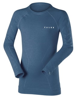 Falke Funktionsunterwäsche Langarmshirt Wool-Tech (maximale Bewegungsfreiheit) blau Kinder