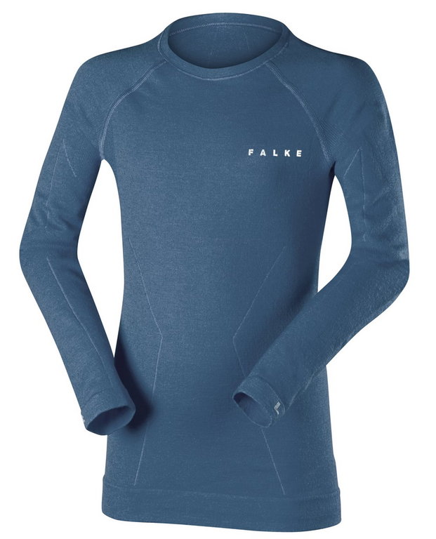 Falke Funktionsunterwäsche Langarmshirt Wool-Tech (maximale Bewegungsfreiheit) blau Kinder