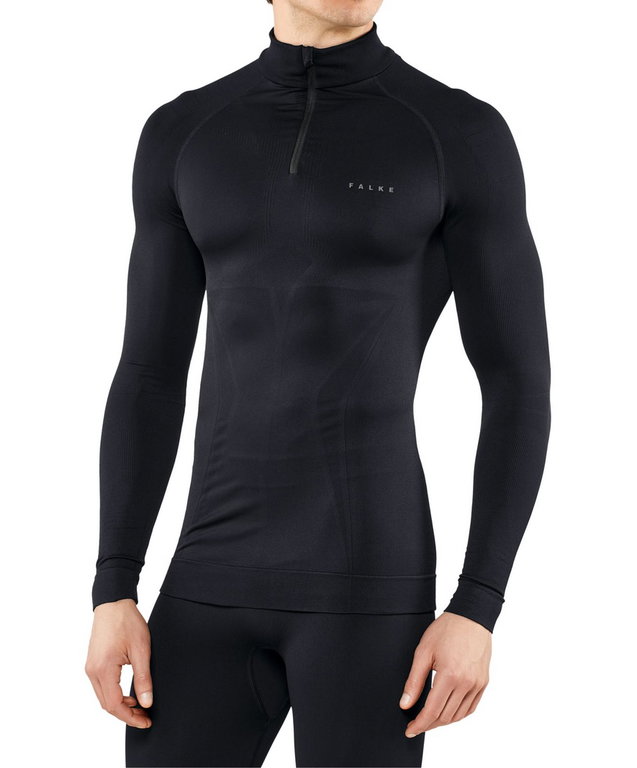 Falke Langarmshirt Maximum Warm Half-Zip (hohe wärmeisolierung) Unterwäsche schwarz Herren