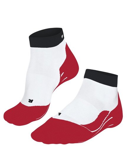 Falke Laufsocke RU4 Endurance Short (mittelstarke Polsterung) weiss/neonrot Herren - 1 Paar