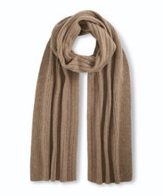 Falke Scarf (Cashmere, Ribbed Structure) Light Brown 180cm x 28cm - 1 Piece