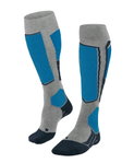 Falke Skisocke SK2 Intermediate Vegan Skiing Kniestrümpfe (optimale Passform) hellgrau/blau Herren - 1 Paar