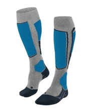 Falke Skisocke SK2 Intermediate Vegan Skiing Kniestrümpfe (optimale Passform) hellgrau/blau Herren - 1 Paar