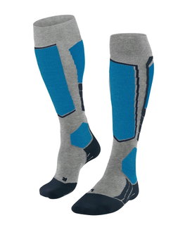 Falke Skisocke SK2 Intermediate Vegan Skiing Kniestrümpfe (optimale Passform) hellgrau/blau Herren - 1 Paar