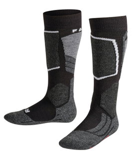 Falke Skisocke SK2 Intermediate Skiing Kniestrümpfe schwarz/grau/weiss Kinder - 1 Paar