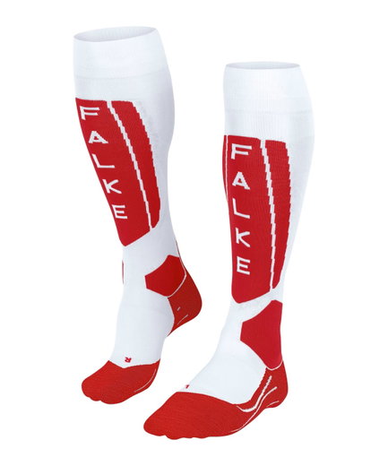 Falke Skisocke SK5 Expert (Kniestrümpfe, ultraleichte Polsterung) weiss/rot Herren - 1 Paar