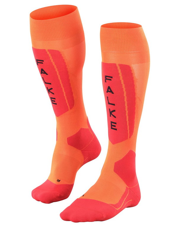 Falke Skisocke SK5 (für Wettkämpfer, ultraleichte Polsterung) orange/rot Herren - 1 Paar