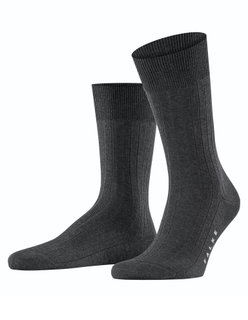 Falke Day Sock Crew Firenze (fine mesh structure, cotton) anthracite/grey Men - 1 Pair
