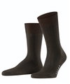 Falke Tagessocke Crew Milano (elegante Rippstruktur, Baumwolle) dunkelbraun Herren - 1 Paar