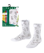 Falke Day Sock Number Paint Set (4 textile pens and 1 pair of FALKE children's socks) white Children - 1 pair