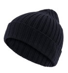 Falke Strickmütze (Beanie) Hat Unisex - Merinowolle, Rippenstruktur, Umschlag - nachtblau - 1 Stück