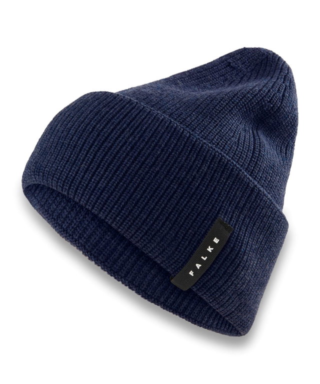 Falke Strickmütze (Beanie) Unisex - Merinowolle, Rippenstruktur - navyblau - 1 Stück