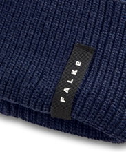 Falke knitted hat (beanie) unisex - merino wool, ribbed structure - navy blue - 1 piece