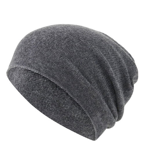 Falke Strickmütze (Beanie) Pure Cashmere - Kaschmir, ohne Umschlag - dunkelgrau - 1 Stück