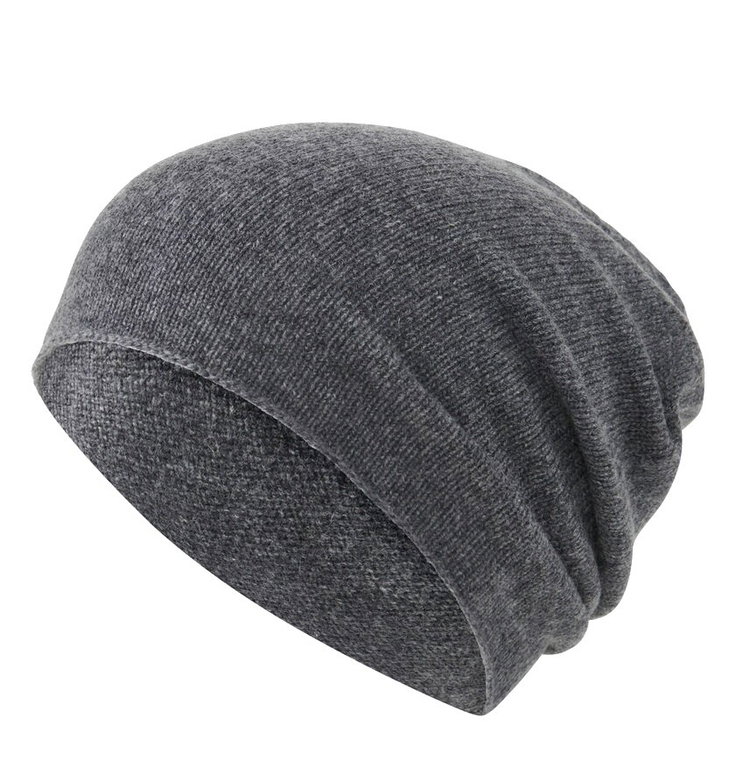 Falke Strickmütze (Beanie) Pure Cashmere - Kaschmir, ohne Umschlag - dunkelgrau - 1 Stück