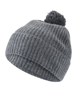 Falke Strickmütze (Bommel) Pure - Kaschmir, Bommel - grau - 1 Stück