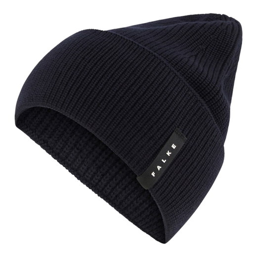 Falke Strickmütze (Beanie) - Merinowolle, Rippenstruktur - nachtblau - 1 Stück