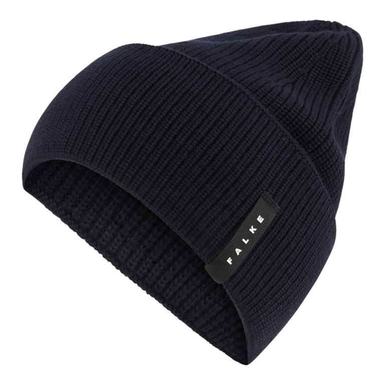 Falke Strickmütze (Beanie) - Merinowolle, Rippenstruktur - nachtblau - 1 Stück
