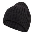 Falke Knitted Beanie Hat Unisex - Merino Wool, Ribbed Structure, Foldover - black - 1 piece