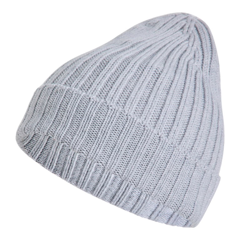 Falke Strickmütze (Beanie) Hat Unisex - Merinowolle, Rippenstruktur, Umschlag - grau - 1 Stück