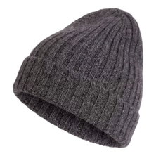 Falke Strickmütze (Beanie) Hat Unisex - Merinowolle, Rippenstruktur, Umschlag - dunkelgrau - 1 Stück